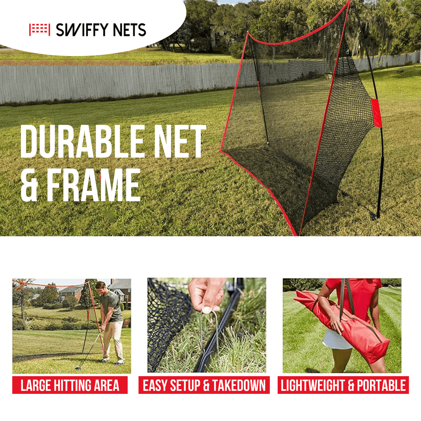 10 x 7 Ft Golf Practice Training Net with Carry Bag
